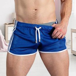 Men's Shorts Men Stylish Mesh Hollow Out Sport Quick Dry Elastic Waist Ideal For Jogging Gym Beach Vacations Quick-drying