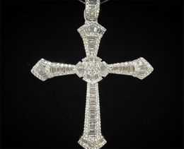 Vecalon Luxury Long Big pendant 925 Sterling silver 5A Cz Stone Pendant necklace for Women Men Party Wedding Jewelry6189614