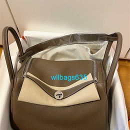 Linndys Bag Genuine Leather Shoulder Handbag Handmade Wax Thread New Tc Skin Doctor Bag Imported Cowhide Bag Single Shoulder Platinum Bag 263 have logo WLCL