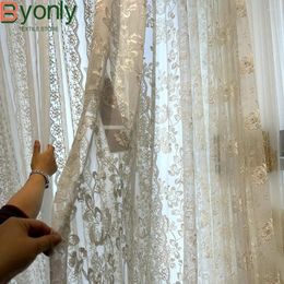 Curtain Princess Lace Embroidery Pattern White Screen Window Curtains For Living Room Bedroom French Balcony Customized