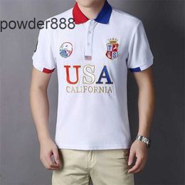 Wholesale 2024 Summer New Polo Shirt Cotton Breathable European and American Men's Short Sleeve Casual Colour Block Large Size Embroidered Fashion T-shirt Sports OZAQ