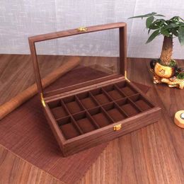 Watch Boxes & Cases Wooden Box Holder Storage Display Organiser Luxury Retro Solid Wood Casket Transparent Glass 12 Epitopes Watches Ca 196R