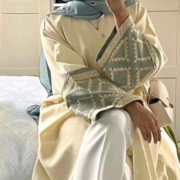 Ethnic Clothing Dubai Embroidery Abayas For Women Muslim Long Dress Turkey Kaftan Eid Ramadan Open Kimono Cardigan Islamic Arabic Robe
