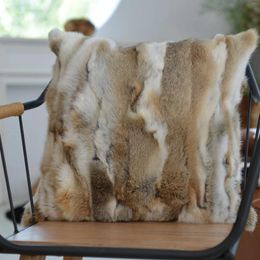 Pillow Real Fur Cover Sofa Genuine Natural Case Decorative Bedroom Home Decor Almofada