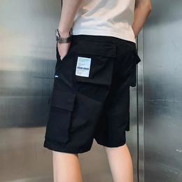 Mens Cargo Shorts Half with Draw String Bermuda Short Pants for Men Black Front Pocket Comfortable Homme Y2k Strech Designer 240524