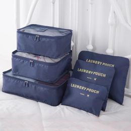 Storage Bags 6pcs/ Set With Different Size Waterproof Closet Underwear Shoes Luggage Pouch Travel Organiser Portable Suitcase 3