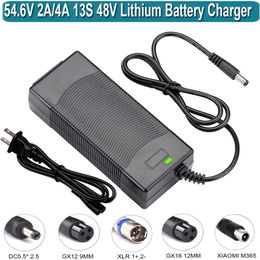 54.6V 2A 4A DC Power supply Adapter Charger for Electric bike board hoverboard Scooter 48V 13S Lithium wheels Razor