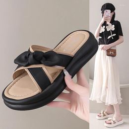 Casual Shoes Fairy Style Slippers Summer 2024 Versatile Fashion Cross Drag Thick Soled Women's Sandals And