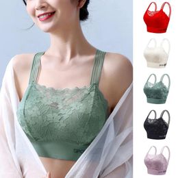 Bras Lace Sport Sexy Solid Colour With Chest Pad Beauty Back Underwear Breathable Vest Bra Gym