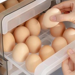 Storage Bottles Egg Carton With Ventilation Window Stackable Box Lid Organize Preserve 32 Eggs Transparent Fridge Container