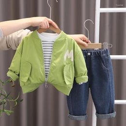 Clothing Sets 3PCS Baby Spring Kids Boys Suit 2024 Korean Style Letter Sport Jackets T-shirts Pants For 12 To 18 Months Boy