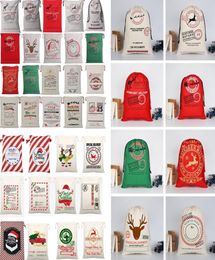 Christmas Gift Bags Large Canvas Bag Santa Sack Drawstring BagWith Reindeers Drawstrings Sacks Santas for kids IC7279095922