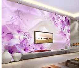 Wallpapers 3d Bathroom Wallpaper Home Decoration Fashion Dream Flower TV Wall Murals For Living Room