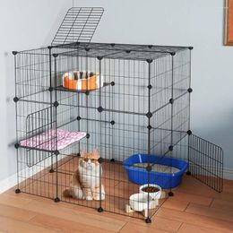 Cat Carriers 3-Tier Cages Enclosure DIY Playpen Catio Detachable Metal Wire Kennels Cats Crate Large Extra Exercise Place Ideal