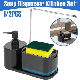 Kitchen Storage Press Soap Dispenser Set Multifunctional Washing Up Liquid With Tray And Towel Holder For Countertop