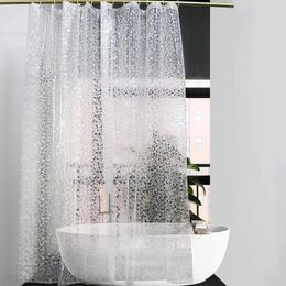 Modern Shower Curtain 3D Mildew Proof Bathing Curtains With Hook Waterproof Shower Screens Translucent Bathroom Home Decoration240516