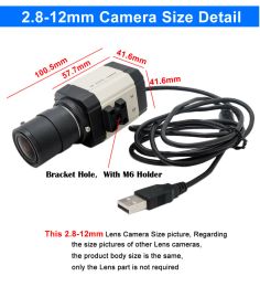 HD 4k 8MP USB Webcam 2K 4 Megapixel UVC OTG PC Video Camera Mini Industrial 3MP 6mm 2.8-12mm 5-50mm Varifocal Zoom Lens