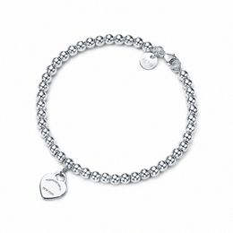 Bracelet Fashion Silver Love Heart Bracelets Designer Gift Charm Designer 4mm Heart-Shaped Souvenir Classic Gifts Women T Beaded Chain H26I#