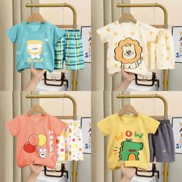 Clothing Sets 2024 Summer Children's Set Boys Girls Short-sleeved T-shirt Pants Suit Baby Kids Cotton Clothes