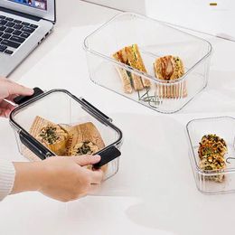 Storage Bottles Portable Compartment Food Box Airtight Container With Lid Single-layer Lunch Microwave Heating Sealed