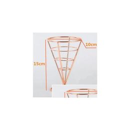 주방 저장 조직 스테인리스 스틸 프렌치 튀김 스탠드 스낵 디스플레이 피자 콘 홀더 바구니 소스 샐러드 딥 컵 도구 드롭 DH6XD