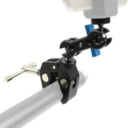 New Articulating Magic Arm Mount 12mm Double Ballhead 1/4" Screw for DSLR Camera DV Monitor Light Tripod Live Hotshoe Bracket