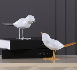 Geometric Resin Craft Bird Figurine Statue Office Ornaments Sculpture Home Decoration Accessories Bird Sculpture escultura9980168