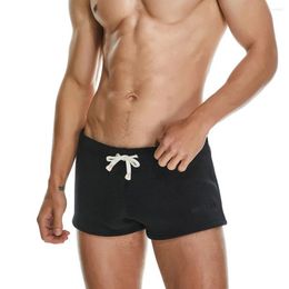 Underpants Style Fleece Men's Sports Shorts Pants For Men Comfortable Youth Solid Colour Panties Wide Waist BoyShorts Briefs