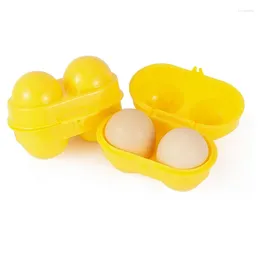 Storage Bottles 2 Grid Egg Box Portable Holder Container For Outdoor Camping Picnic Plastic Kitchen Organiser Case
