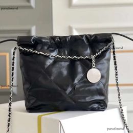10A Mirror quality designer New hopping deigner 22bag Bright-faced Calfkin Sier Chain bag Rhombu Bucket Fahionable houlder Lady Trah Tote Bag Free Shipping
