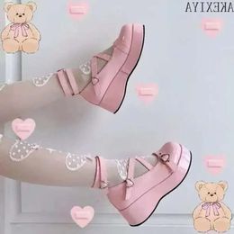 Sandals Size Lolita Plus Shoes Japanese Mary Jane Women Heart Buckle JK Lovely Girl Student Kawaii Sweet Waterpro 611