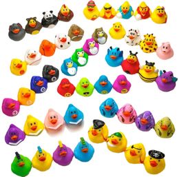 Baby Bath Toys Baby shower toy cute little yellow duck with squeezing sound soft rubber floating duck baby shower game fun gift for childrenS2452422