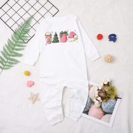 Hair Accessories Infant Boy And Girl Christmas Jumpsuit Baby Bodysuit Long Sleeve Letter Print Romper Comfortable Short Leotard For Girls