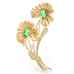 Brooches Wuli&baby Leaves Flowers For Women High Quality Beautiful Shining Flower-plants Party Office Brooch Pins Gifts