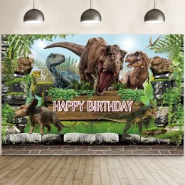 Dinosaur Theme Baby Birthday Photography Backdrops Jungle Tropical Safari Wild Kid Photographic Background Photo Studio Props