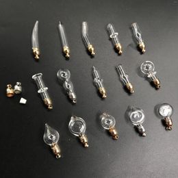 Decorative Figurines 300pcs 5mm Gold/silver Glue Cap Glass Vial Pendant Locket Charm Mini Wish Bottles With Tassel Name On Rice Art Jewellery