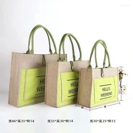 Shopping Bags Wholesale 500pcs/lot Custom Boutique Burlap Jute Hessian Reusable Grocery Tote Shoulder