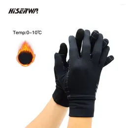 Cycling Gloves HISERWA Winter Warm Fleece Touchscreen Bike Sports Fishing Skiing Running Windproof Non-Slip