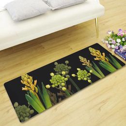 Carpets Floral Printed Kitchen Carpet Welcome Doormat Washable Floor Mat Office Chair 3D Anti-slip Hallway Rugs
