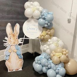 Party Decoration 1 Set Baby Shower Balloons Arch Retro Sand White Macaron Blue Balloon Garland For Christening Day Birthday Decorations