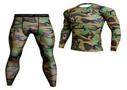 Men039s TShirts 2022 Men Camouflage Compression Sets T Shirt Lycra Base Layer Running Fitness Tshirt Joggers Tops Leggings Pl9040590