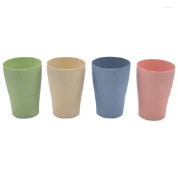 Mugs Eco Friendly Healthy Wheat Straw Biodegradable Mug Cup For Water Coffee Milk Juice Tea (4Pcs )