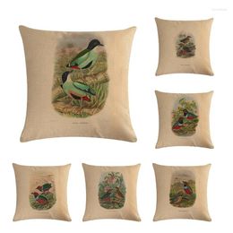 Pillow Bird Plant Floral Butterfly Cover Fashion High Quality Cotton Linen Flowers Grass Decorative Throw Custom ZY49