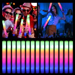 1530Pcs LED Glow Sticks Bulk Colourful RGB Foam Stick Cheer Tube Dark Light for Xmas Birthday Wedding Party Supplies 240510