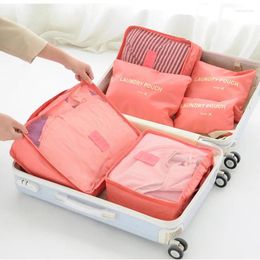 Storage Bags 6 PCS Travel Bag Set For Clothes Tidy Organiser Wardrobe Suitcase Pouch Case Shoes Packing Cube