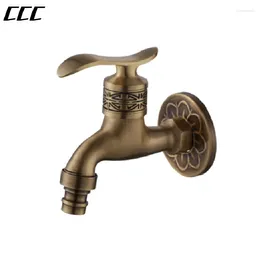Bathroom Sink Faucets CCC Household Antique Brass Wall-mounted Faucet Washing Machine Quick-open Outdoor Garden/mop Pool