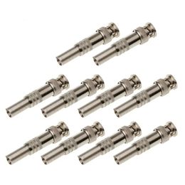 10Pcs BNC Male Plug Connector To Screw For RG-59 Coaxical Cable CCTV Camera