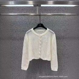 Women's Knits & Tees Year Simple Versatile Hollow Knitted Sunscreen Cardigan Long Sleeved Top