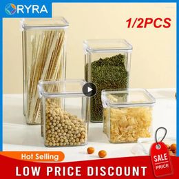 Storage Bottles 1/2PCS Grains Food Transparent Box Preservation Cereal Container Snack Dry Goods Tea Tank