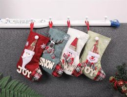 Snowman Medium Christmas Socks Fashion Kids Santa Claus Candy Gift Bag Christmas Day Home Decorative Props